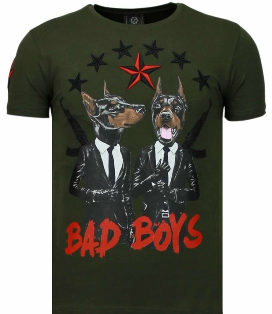 Camisetas local fanatic | Camiseta Hombre - Bad Boys Pinscher - Verde