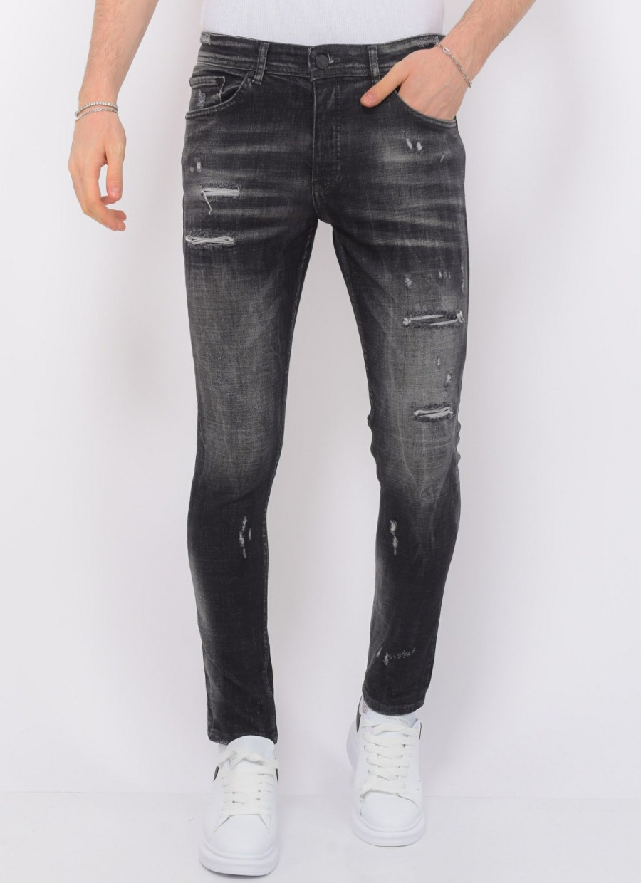 Vaqueros local fanatic | Stonewashed Hombre Jeans - Slim Fit -1085- Negro