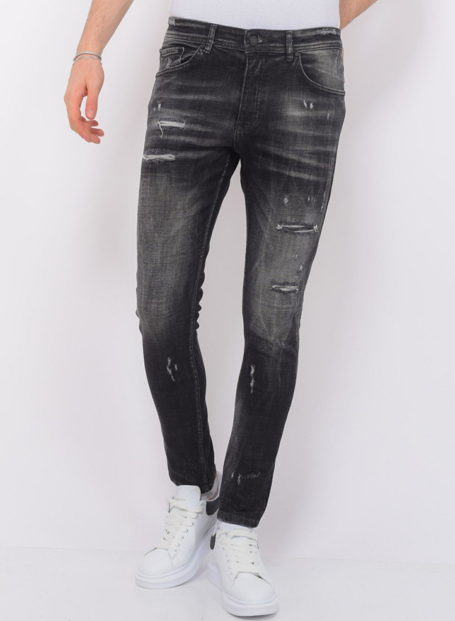 Vaqueros local fanatic | Stonewashed Hombre Jeans - Slim Fit -1085- Negro