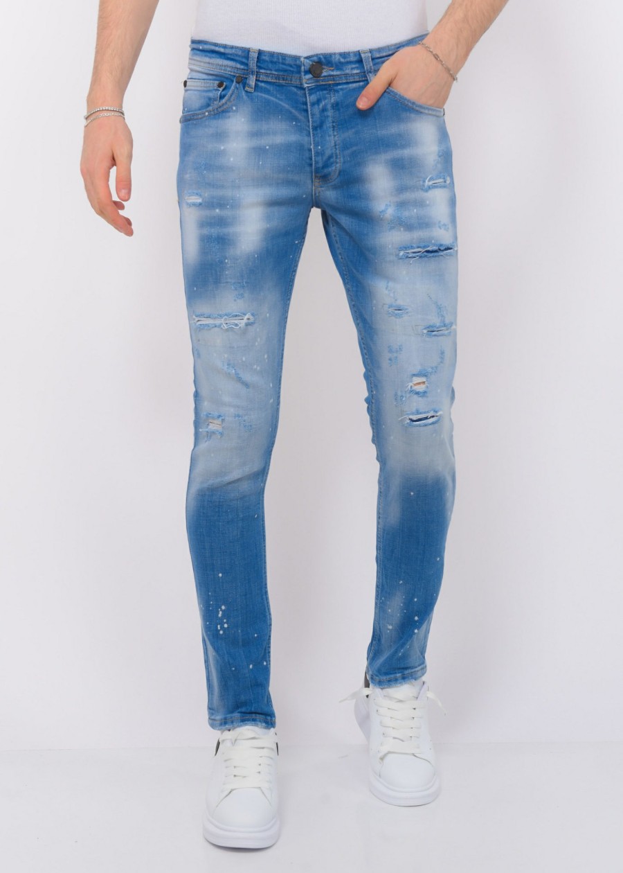 Vaqueros local fanatic | Blue Ripped Skaterjeans Hombre - Slim Fit -1078- Azul