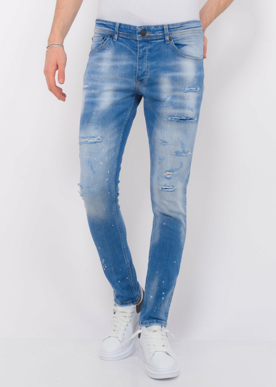 Vaqueros local fanatic | Blue Ripped Skaterjeans Hombre - Slim Fit -1078- Azul