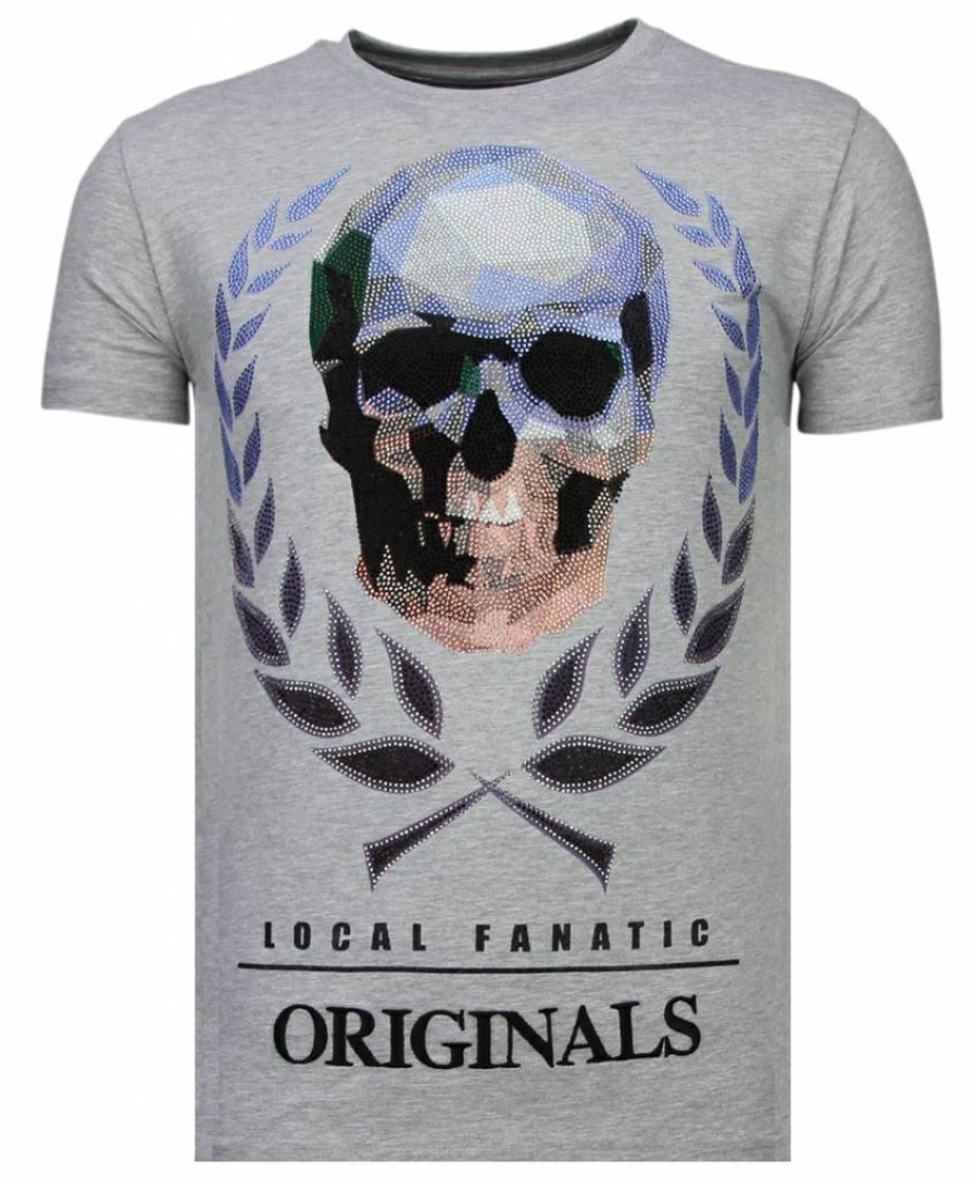 Camisetas local fanatic | Camiseta Hombre - Skull Originals - Gris