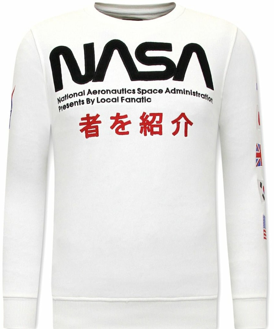 Sudaderas local fanatic | Sudadera Hombre - Nasa International - Blanco