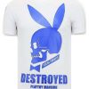 Camisetas local fanatic | Camiseta Hombre - Destroyed Playtoy - Blanco