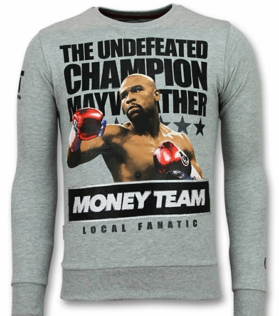 Sudaderas local fanatic | Sudadera Hombre - Money Team Champion - Gris