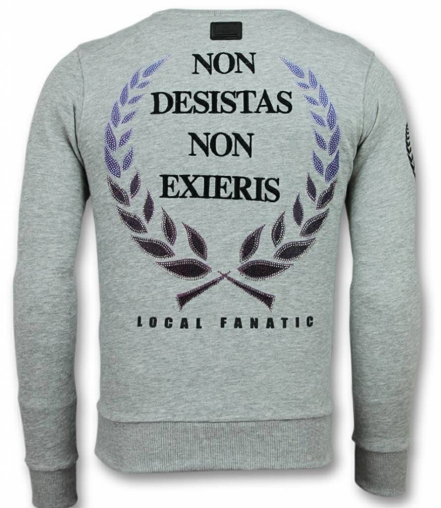 Sudaderas local fanatic | Sudadera Hombre - Skull Originals - Gris