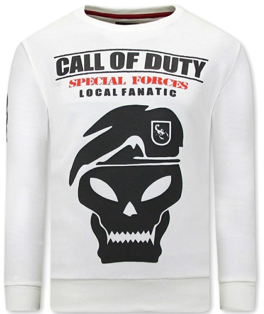 Sudaderas local fanatic | Sudadera Hombre - Call Of Duty - Blanco