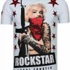 Camisetas local fanatic | Camiseta Hombre - Marilyn Rockstar - Blanco