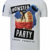 Camisetas local fanatic | Camiseta Hombre - Monster Party - Blanco