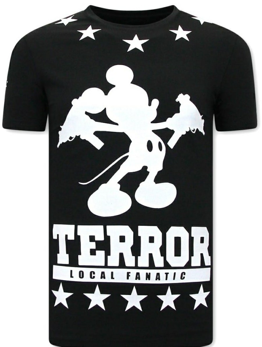 Camisetas local fanatic | Camiseta Hombre - Terror Mouse - Negro