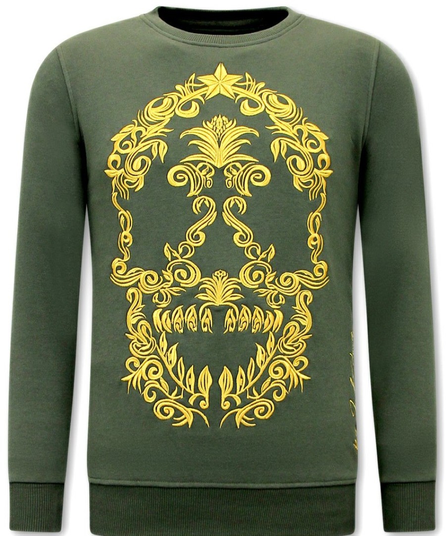 Chandals local fanatic | Chandal Hombres- Golden Skull Embroidery - Verde