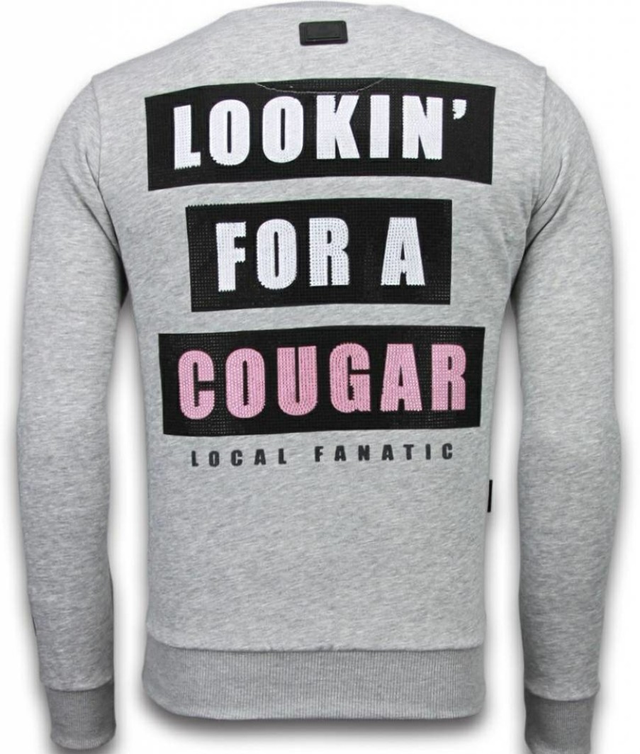 Sudaderas local fanatic | Sudadera Hombre - Lookin' For A Cougar - Gris