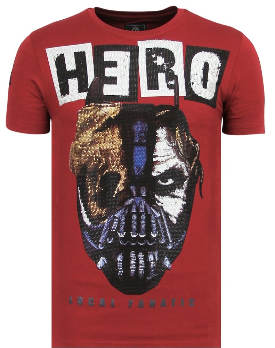 Camisetas local fanatic | Camiseta Hombre - Hero Mask - Burdeos