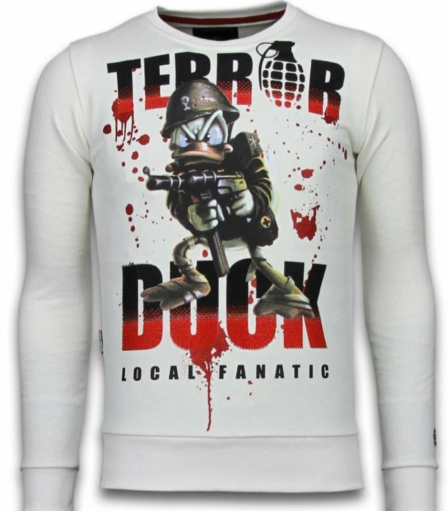 Sudaderas local fanatic | Sudadera Hombre - Terror Duck - Blanco