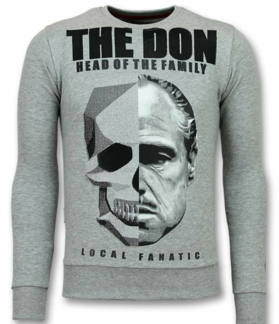 Sudaderas local fanatic | Sudadera Hombre - The Don Skull - Gris