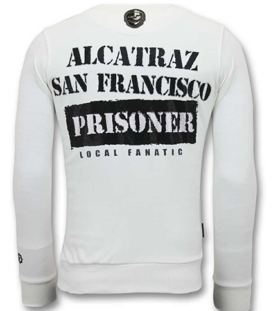 Sudaderas local fanatic | Sudadera Hombre - Alcatraz Prisoner - Blanco