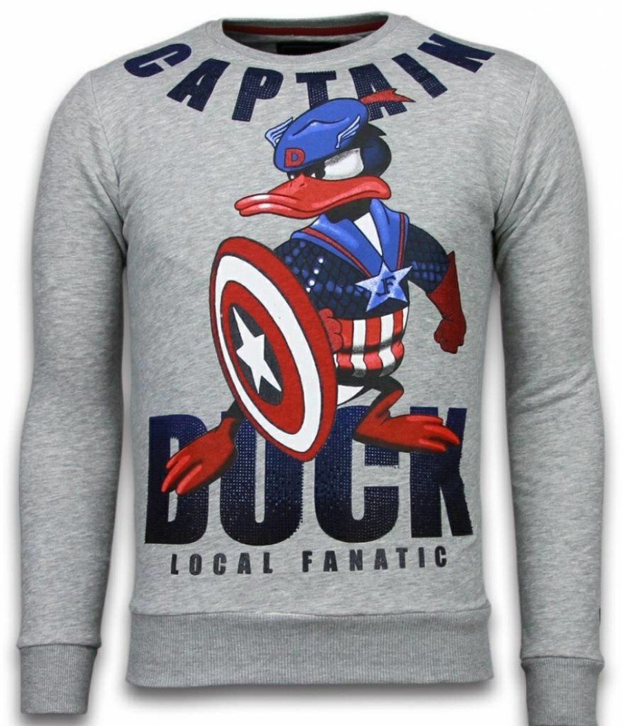 Sudaderas local fanatic | Sudadera Hombre - Captain Duck - Gris