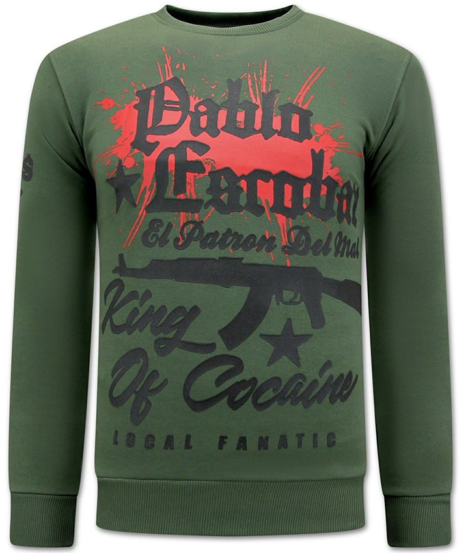 Sudaderas local fanatic | Sudadera Hombre - The King Of Cocainepablo Escobar – Verde