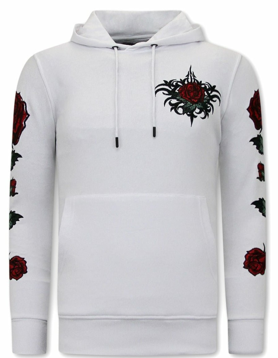 Sudaderas local fanatic | Hombres Con Capucha - Love & Roses - Blanco