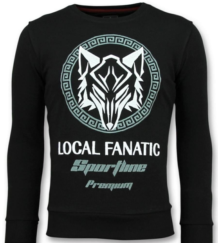 Sudaderas local fanatic | Sudadera Hombre - Sportline Wolf- Negro