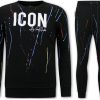 Chandals local fanatic | Chandal Hombres- Icon Painted - Negro