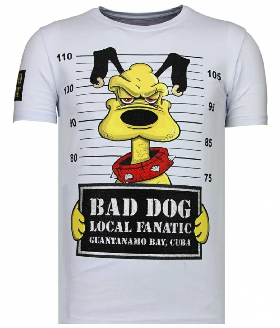 Camisetas local fanatic | Camiseta Hombre - Bad Dog - Blanco