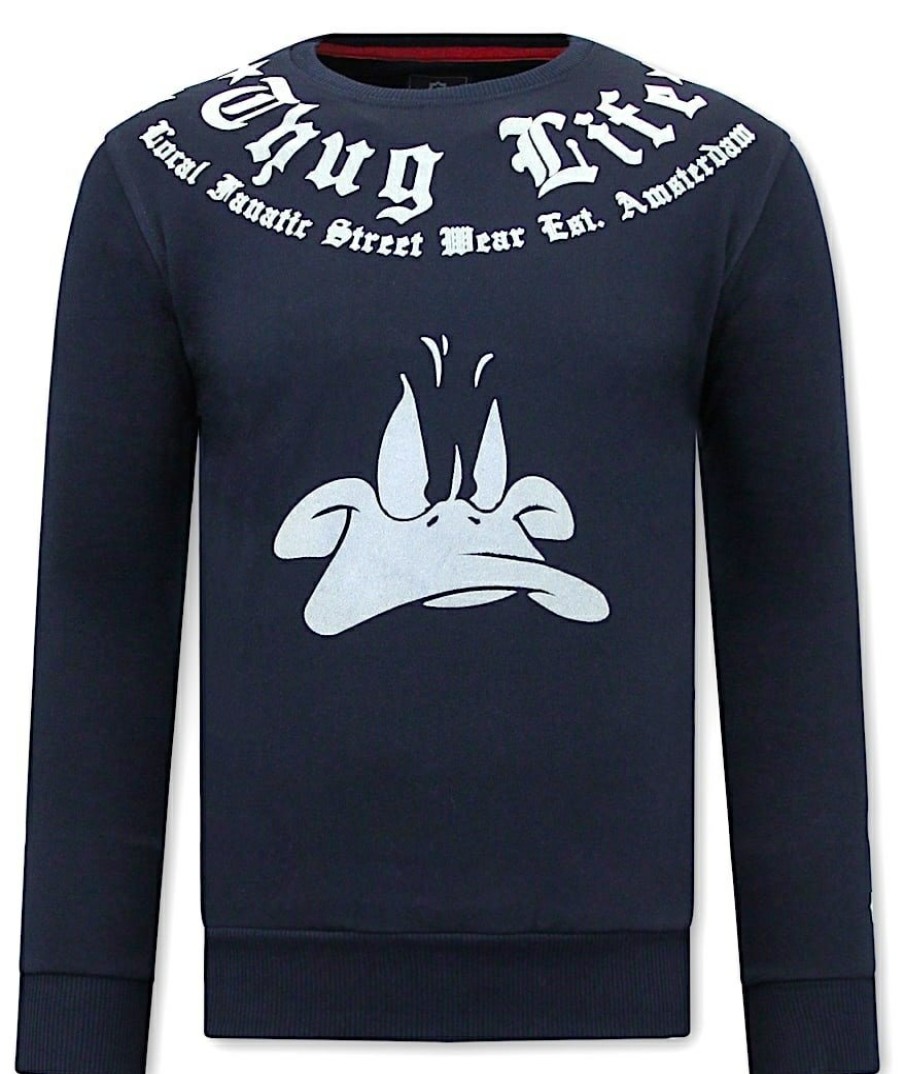 Sudaderas local fanatic | Sudadera Hombre - Thug Life - Azul