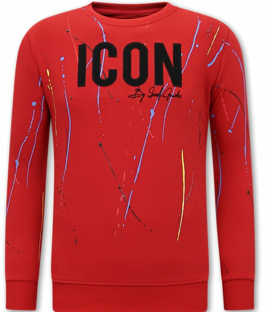 Chandals local fanatic | Chandal Hombres- Icon Painted - Rojo