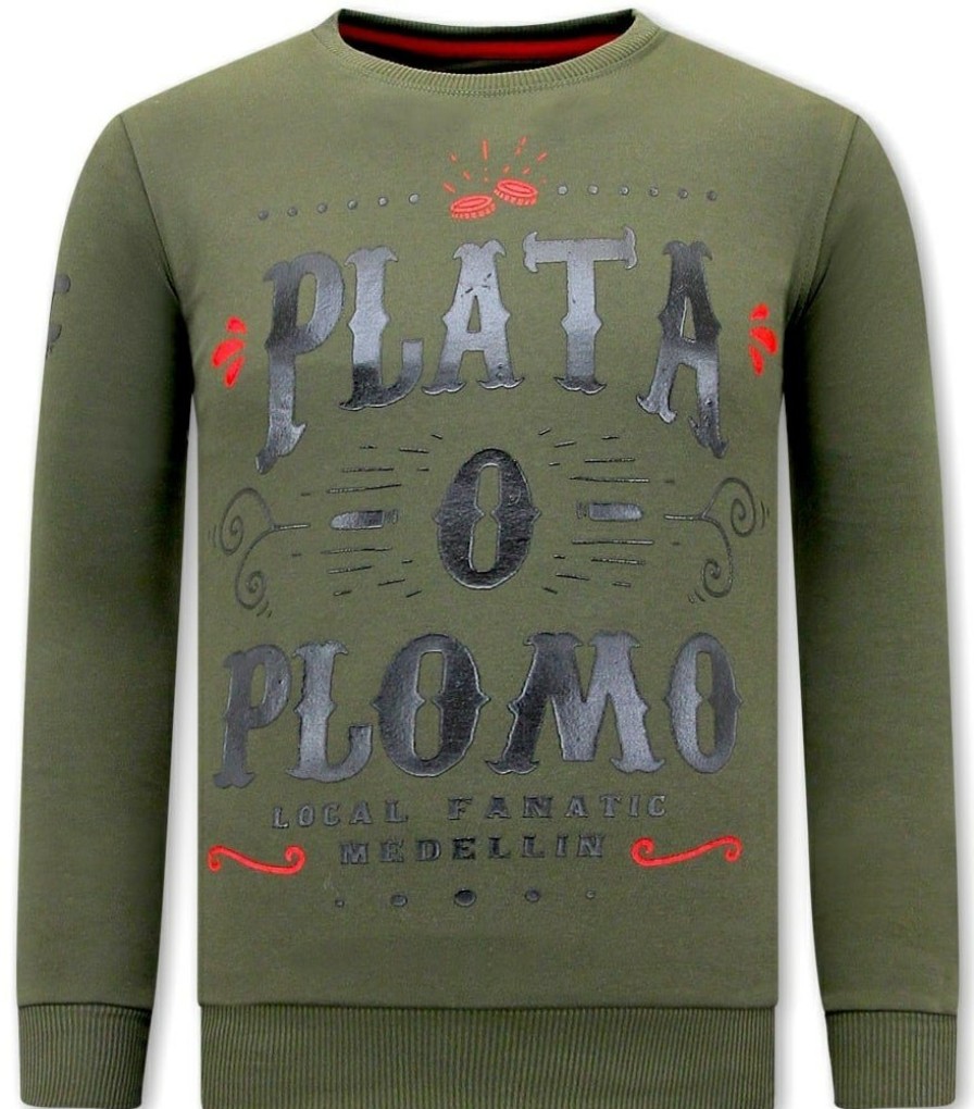 Sudaderas local fanatic | Sudadera Hombre - Plata O Plomo - Verde