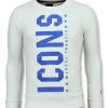 Sudaderas local fanatic | Sudadera Hombre - Icons Vertical - Blanco