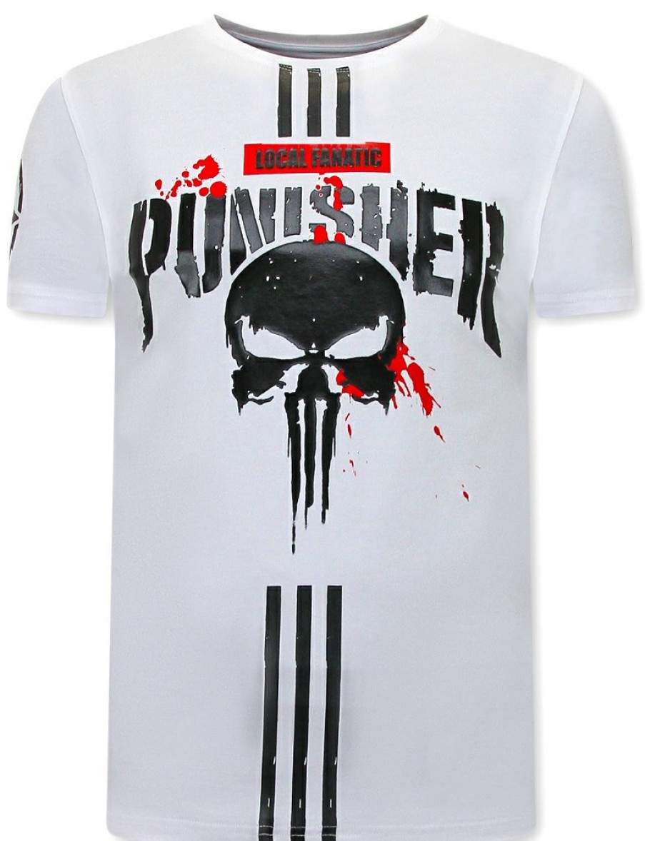 Camisetas local fanatic | Camiseta Hombre - Punisher - Blanco