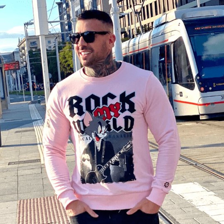 Sudaderas local fanatic | Sudadera Hombre - Tomcat Rock My World - Rosa