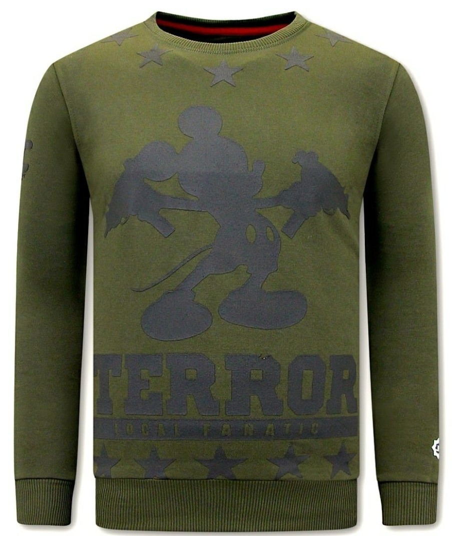 Sudaderas local fanatic | Sudadera Hombre - Terror Mouse - Verde