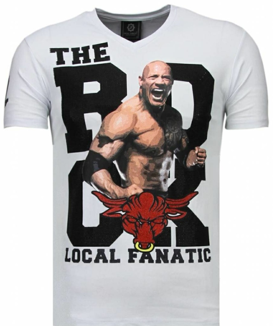 Camisetas local fanatic | Camiseta Hombre - The Rock - Blanco