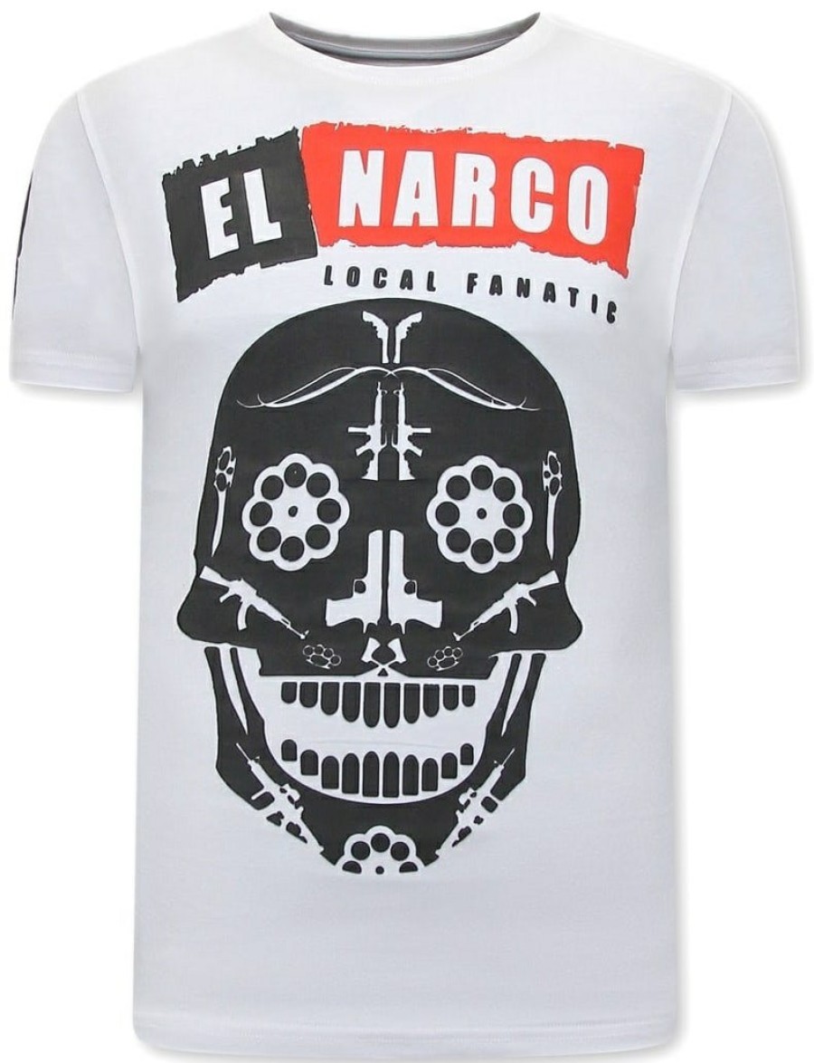 Camisetas local fanatic | Camiseta Hombre - El Narco - Blanco