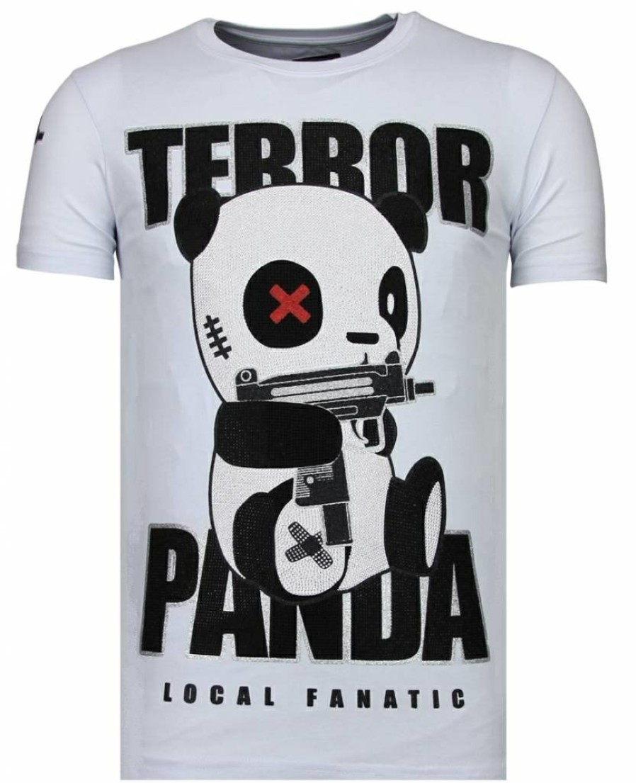 Camisetas local fanatic | Camiseta Hombre - Terror Panda - Blanco