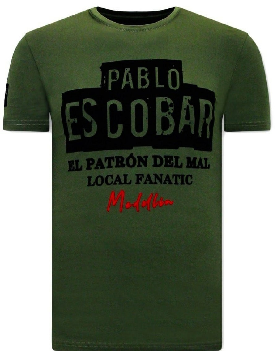 Camisetas local fanatic | Camiseta Hombre - Pablo Escobar - Verde