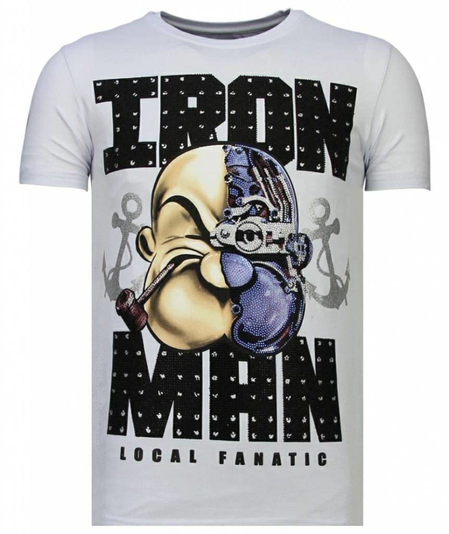 Camisetas local fanatic | Camiseta Hombre - Iron Man - Blanco