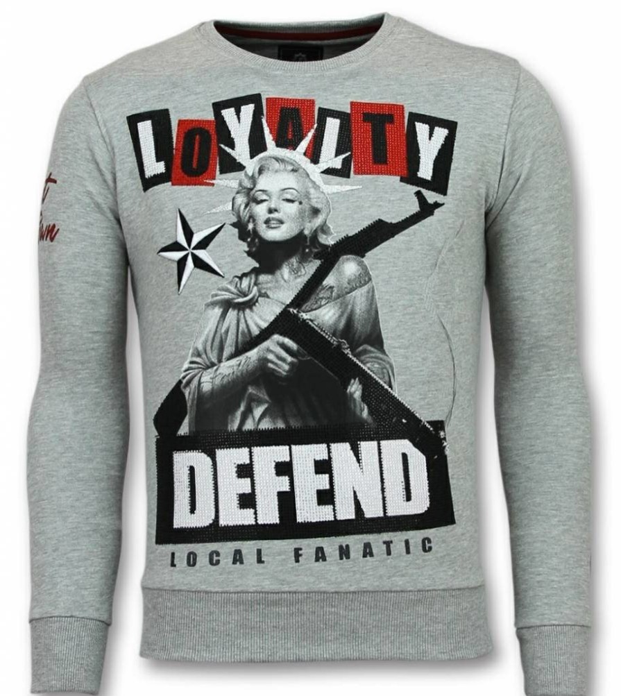 Sudaderas local fanatic | Sudadera Hombre - Loyalty Marilyn - Gris