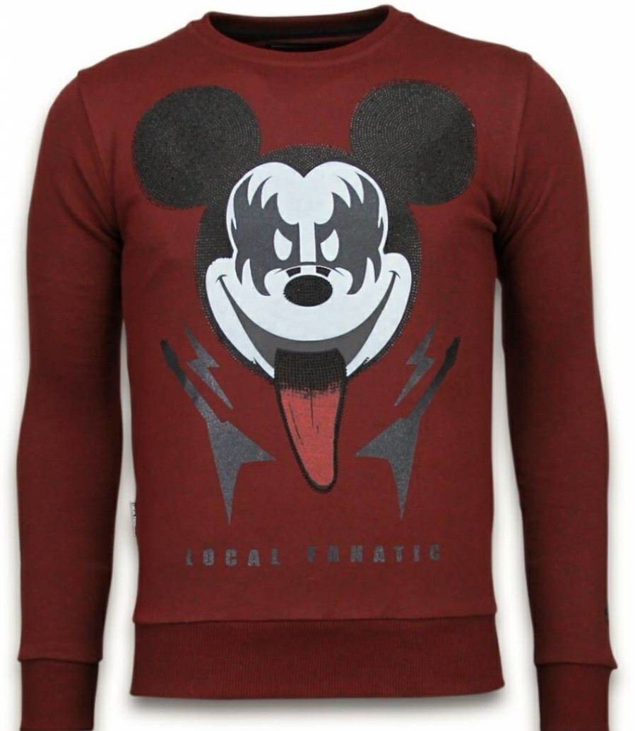 Sudaderas local fanatic | Sudadera Hombre - Kiss My Mickey - Burdeos