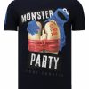 Camisetas local fanatic | Camiseta Hombre - Monster Party - Azul