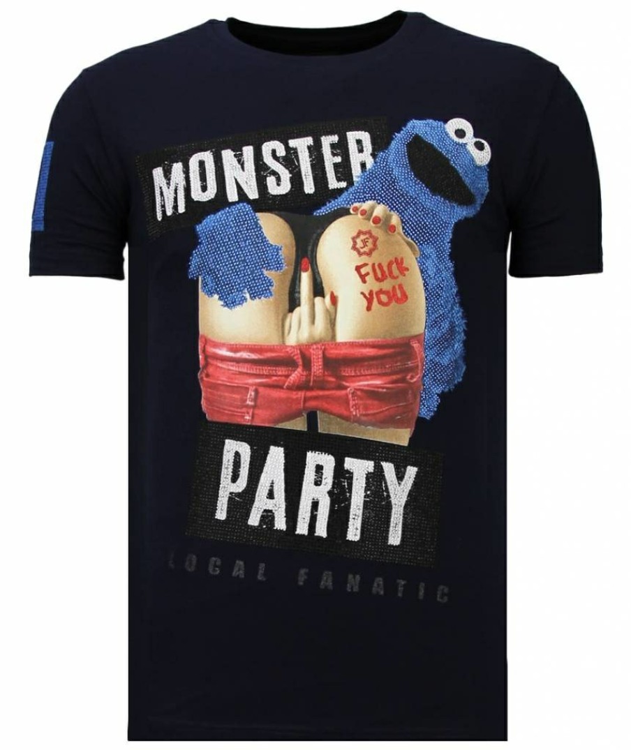 Camisetas local fanatic | Camiseta Hombre - Monster Party - Azul