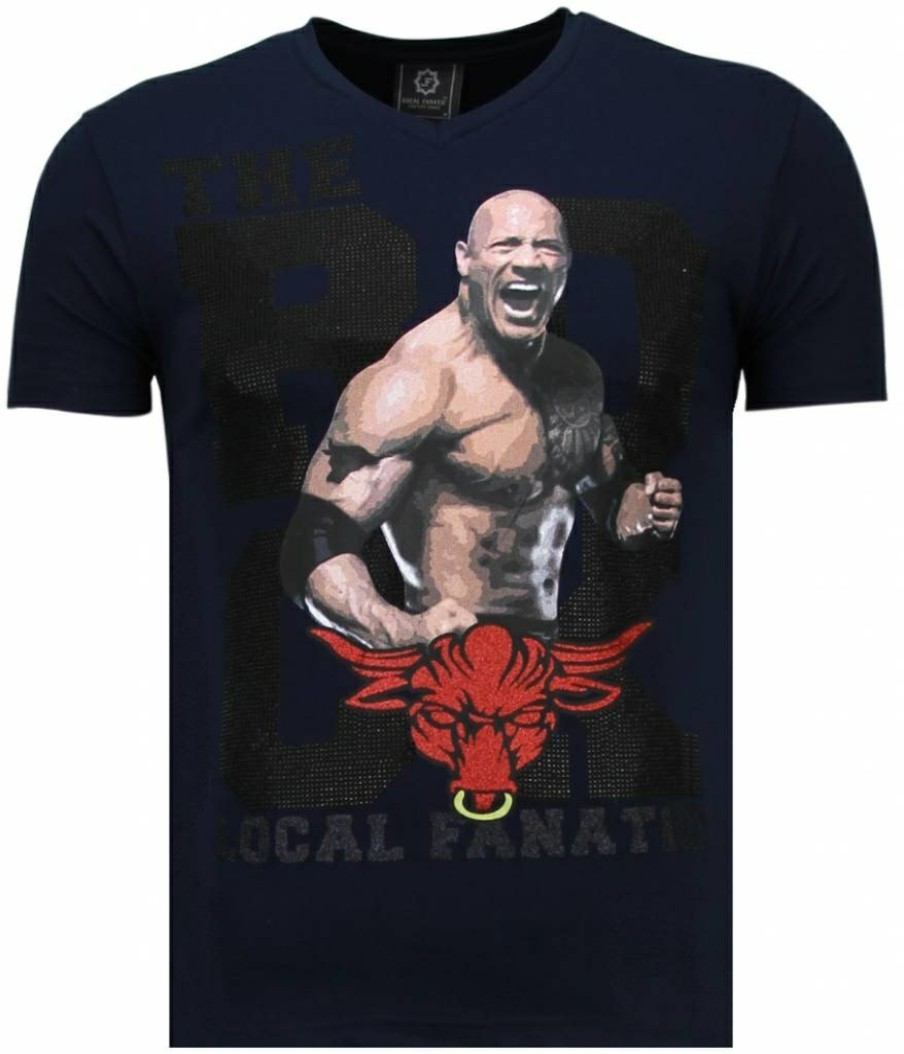 Camisetas local fanatic | Camiseta Hombre - The Rock - Azul