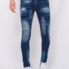 Vaqueros local fanatic | Jeans With Paint Splatter Hombre - Slim Fit -1072- Azul