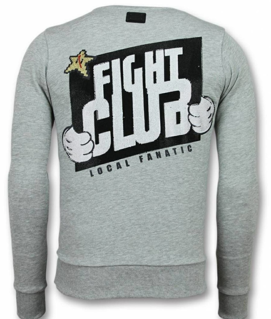 Sudaderas local fanatic | Sudadera Hombre - Badass Fighter - Gris