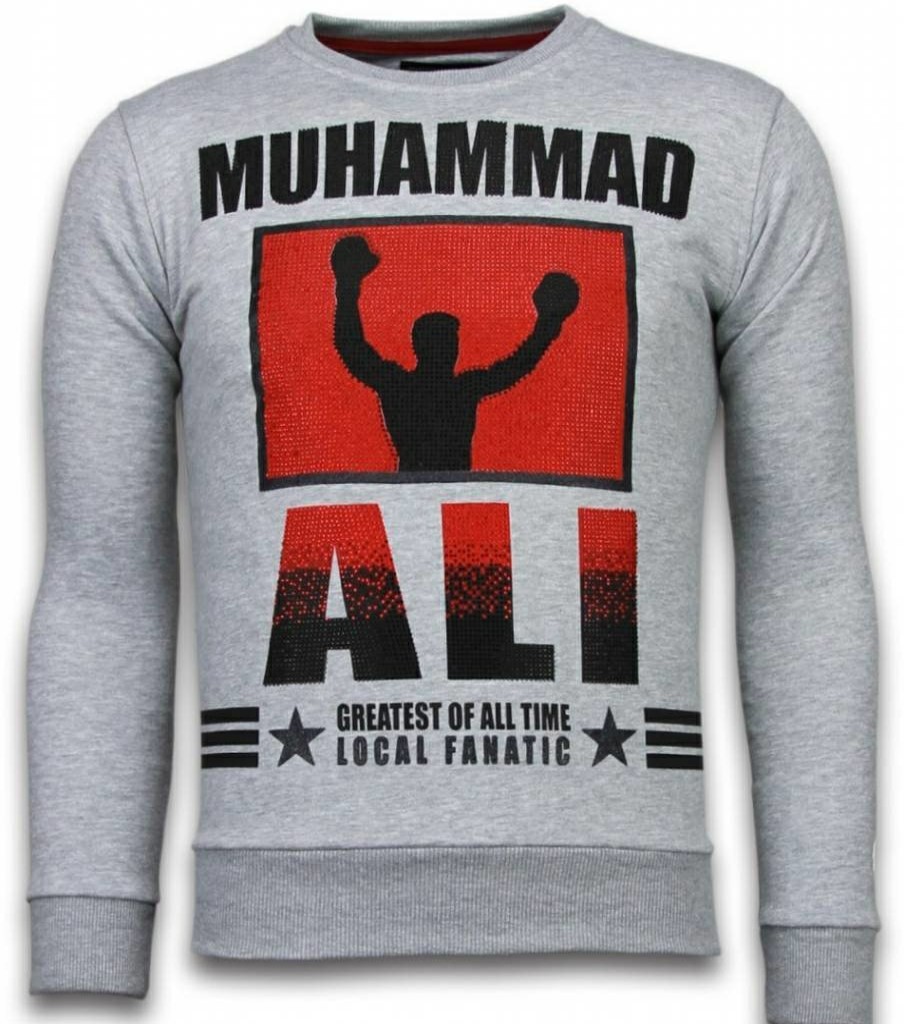 Sudaderas local fanatic | Sudadera Hombre - Muhammad Ali - Gris