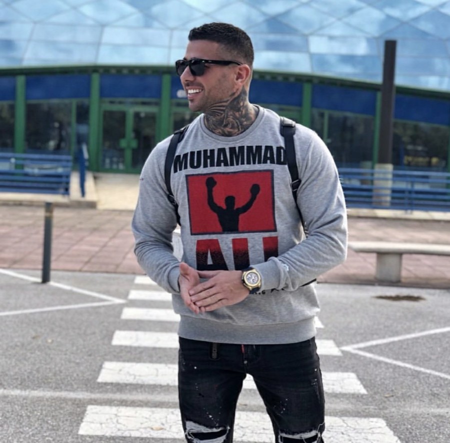 Sudaderas local fanatic | Sudadera Hombre - Muhammad Ali - Gris