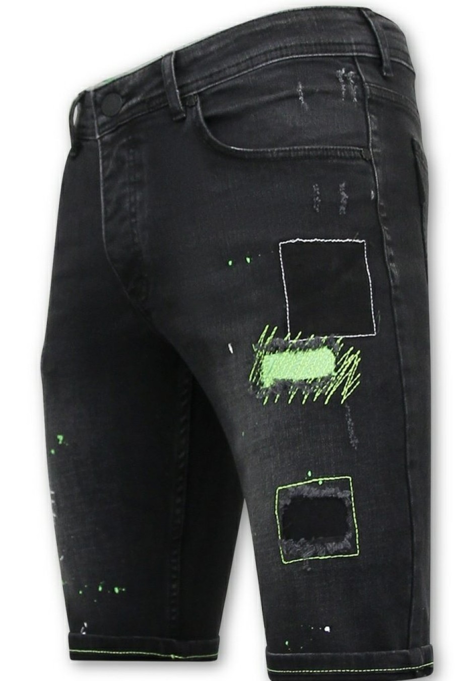 Pantalones Cortos local fanatic | Pantalones Cortos De Mezclilla Para Hombre - Slim Fit - 1045 - Negro