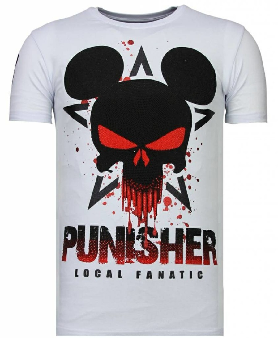 Camisetas local fanatic | Camiseta Hombre - Punisher Mickey - Blanco