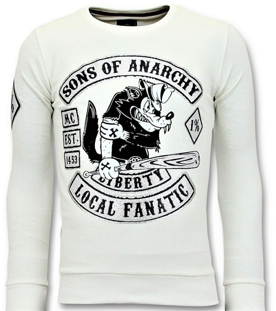 Sudaderas local fanatic | Sudadera Hombre - Sons Of Anarchy - Blanco